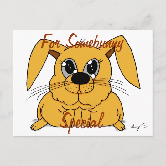 Niedlicher Fett-Hase "For Somebunny Special" Postk Postkarte (Vorderseite)