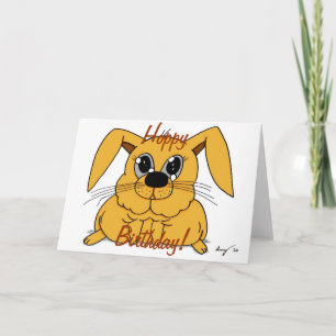 Niedlicher Fett-Hase "Hoppy Birthday!" Karte
