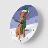 Niedlicher Fett Rosa Gürtelschwanz Runde Wanduhr (Winkel)