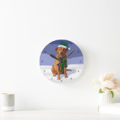 Niedlicher Fett Rosa Gürtelschwanz Runde Wanduhr (Zuhause)