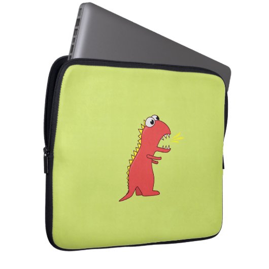 Niedlicher Feueratmer Cartoon T-Rex Dinosaurier Ki Laptopschutzhülle (Vorne Rechts)