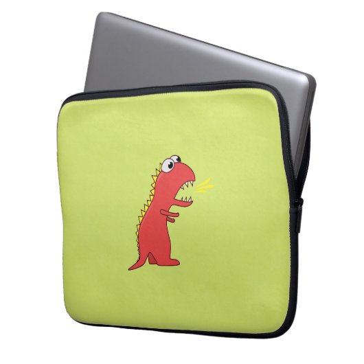 Niedlicher Feueratmer Cartoon T-Rex Dinosaurier Ki Laptopschutzhülle (Vorderseite Links)