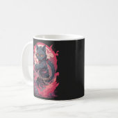Niedlicher Feuerschlag Schwarzer Ninja Katzenkämpf Kaffeetasse (Vorderseite Links)