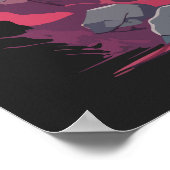 Niedlicher Feuerschlag Schwarzer Ninja Katzenkämpf Poster (Ecke)