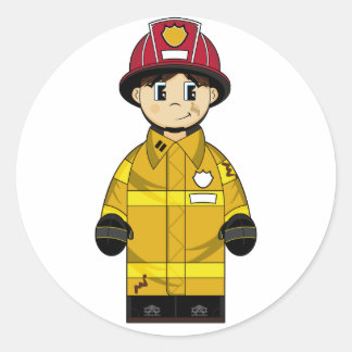 Niedlicher Feuerwehraufkleber Runder Aufkleber