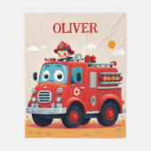 Niedlicher Feuerwehrmann Fleecedecke (Vorderseite)