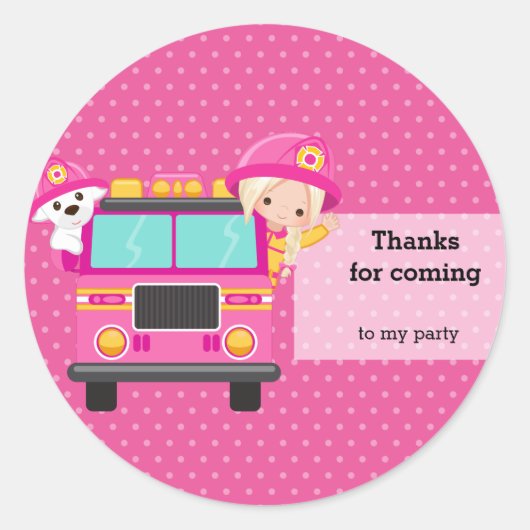 Niedlicher Feuerwehrmann Runder Aufkleber (Vorderseite)