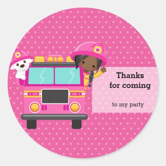 Niedlicher Feuerwehrmann Runder Aufkleber (Vorderseite)