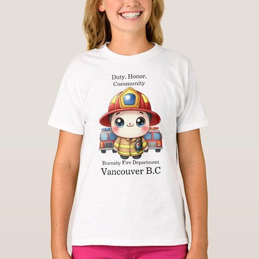 Niedlicher Feuerwehrmann T-Shirt (Vorderseite)