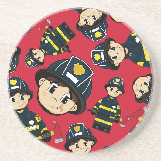 Niedlicher Feuerwehrmann-Untersetzer Getränkeuntersetzer (Vorne)