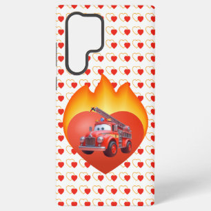 Niedlicher Feuerwehrwagen Valentinstag Samsung Galaxy Hülle