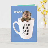 Niedlicher Finger-Affe im Fußball Geburtstag Karte (Gelbe Blume)