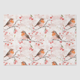 Niedlicher Finkenvogel auf schneebedecktem Winterb Seidenpapier