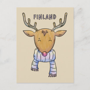 Niedlicher finnischer Reindeer-Postkarte Postkarte