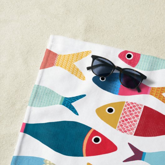 Niedlicher Fisch am Strand Strandtuch (Beispiel)