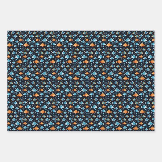 Niedlicher Fisch Geschenkpapier Set (Vorderseite)