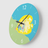 Niedlicher Fisch Große Wanduhr (Winkel)