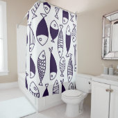 Niedlicher Fisch. Hintergrund für Kinder. Nahtlose Duschvorhang (Beispiel)