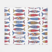 Niedlicher Fisch. Hintergrund für Kinder. Nahtlose Fleecedecke (Vorderseite (Horizontal))