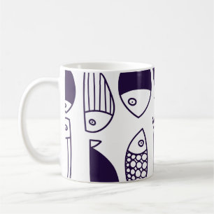 Niedlicher Fisch. Hintergrund für Kinder. Nahtlose Kaffeetasse