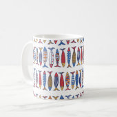 Niedlicher Fisch. Hintergrund für Kinder. Nahtlose Kaffeetasse (Vorderseite Links)