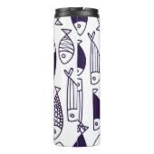 Niedlicher Fisch. Hintergrund für Kinder. Nahtlose Thermosbecher (Rückseite)