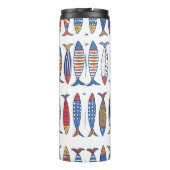 Niedlicher Fisch. Hintergrund für Kinder. Nahtlose Thermosbecher (Rückseite)