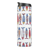 Niedlicher Fisch. Hintergrund für Kinder. Nahtlose Thermosbecher (Nach rechts gedreht)