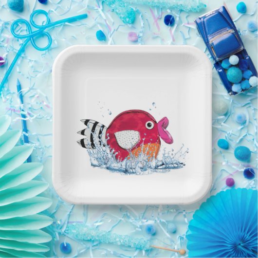 Niedlicher Fisch in Wasser Pappteller (Party)