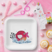 Niedlicher Fisch in Wasser Pappteller (Party)