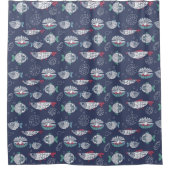 Niedlicher Fisch Muster Duschvorhang (Vorderseite)