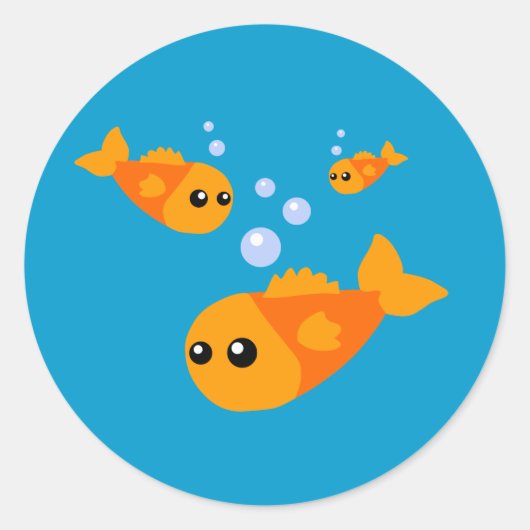 Niedlicher Fisch Runder Aufkleber (Vorderseite)