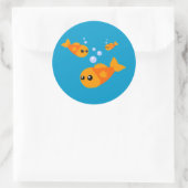 Niedlicher Fisch Runder Aufkleber (Tasche)