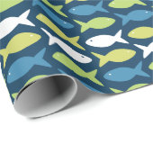 Niedlicher Fisch unter dem Meer Geschenkpapier (Rolleneckpunkt)