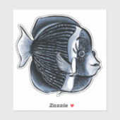 Niedlicher Fisch unter Meer Aufkleber (Blatt)