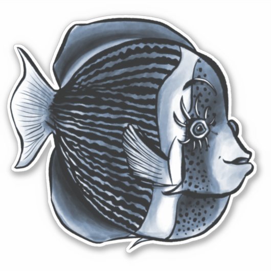 Niedlicher Fisch unter Meer Aufkleber (Vorderseite)