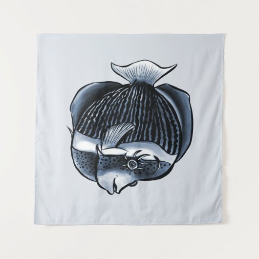 Niedlicher Fisch unter Meer Wandteppich (Vorderseite (Horizontal))