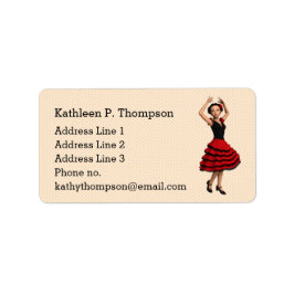 Niedlicher Flamenco-Tänzer (Personalisiert) Adressaufkleber