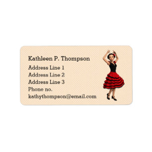 Niedlicher Flamenco-Tänzer (Personalisiert) Adressaufkleber