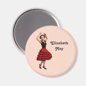 Niedlicher Flamenco-Tänzer (Personalisiert) Magnet (Vorderseite/Rückseite)
