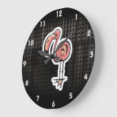 Niedlicher Flamingo; Cool Große Wanduhr (Winkel)
