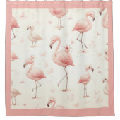 Niedlicher Flamingo Flock Duschvorhang (Vorderseite)