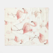 Niedlicher Flamingo Flock Fleecedecke (Vorderseite (Horizontal))