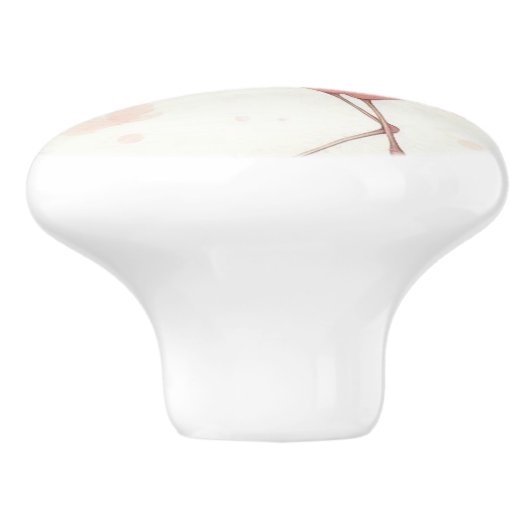 Niedlicher Flamingo Flock Keramikknauf (Seitenansicht)