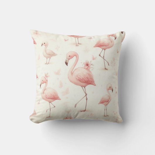 Niedlicher Flamingo Flock Kissen (Vorderseite)