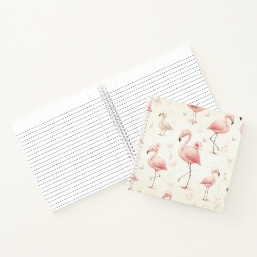 Niedlicher Flamingo Flock Notizblock (Innenseite)