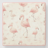 Niedlicher Flamingo Flock Steinuntersetzer (Vorderseite)