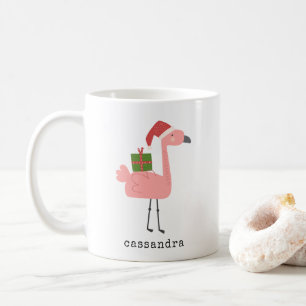 Niedlicher Flamingo Illustration Individuelle Name Kaffeetasse