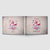 Niedlicher Flamingo im Stil des Cartoon, Gästebuch (Voll)