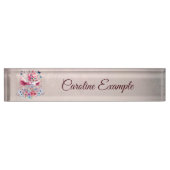 Niedlicher Flamingo im Stil des Cartoon, Namensplakette (Vorderseite)